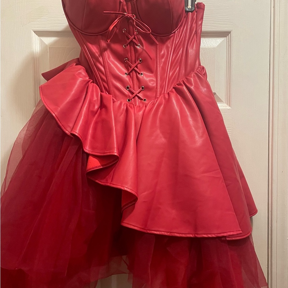 Elegant Red Corset Dress